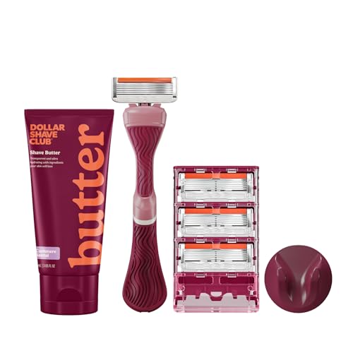 Dollar Shave Club For Women | 1 Maroon Handle, 4 Razor Refills, 1...