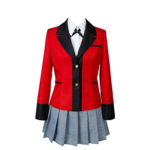 Tianxinxishop Yumeko Jabami Mary Saotome - Disfraz de Halloween para mujer, uniforme escolar de Hyakkaou roja L