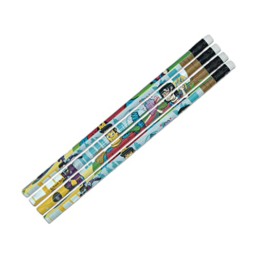 Pack de 12 lápices de grafito diseño Superhéroes miniatura 3