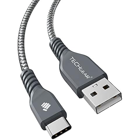 TECHGEAR 1 Meter USB C kabel Typ C Geflochtene Schnur Ladekabel und Synchronisation Cover