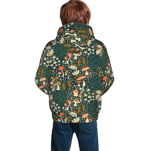 Mushroom and Flower Kid Hoodies Boys Sweatshirts Girls Pullover with Pocket4