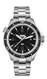 Cadran noir, index lumineux, aiguilles lumineuses, trigalight-hairlight & super LumiNova, date, minute, seconde, heure, verre saphir antireflet, logo traser