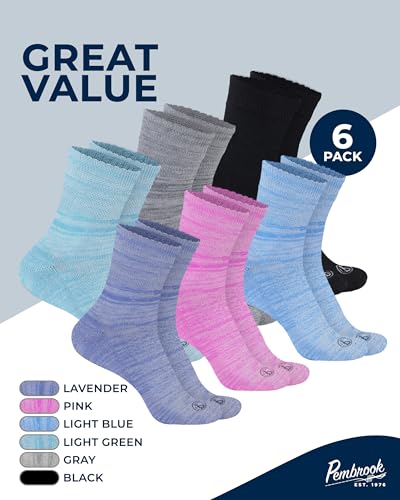Image of Pembrook Bamboo Viscose Diabetic Socks for Women & Men - 6 Pairs | Breathable Wide Non Binding Plus Size Socks | Loose Fit