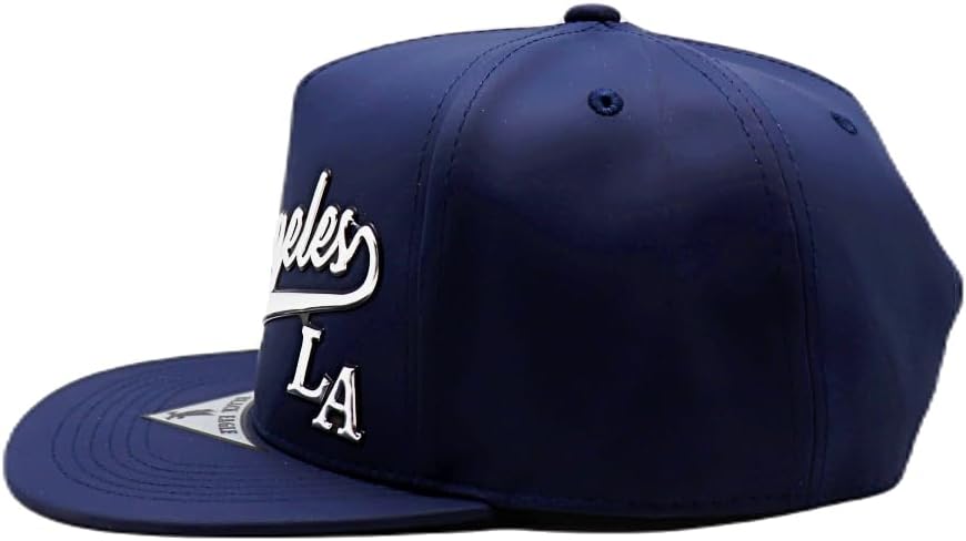 Los Angeles New Basic City LA Tailsweeper Leather Tone Blue Era Snapback Hat Cap - Image 5