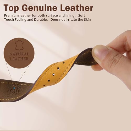 Genuine Leather Band Compatible with Apple Watch Bands for Women Men 49mm 46mm 45mm 44mm 42mm 41mm 40mm 38mm, Soft Leather Replacement Strap for iWatch Ultra/SE/Series 11 10 9 8 7 6 5 4 3 2 1
