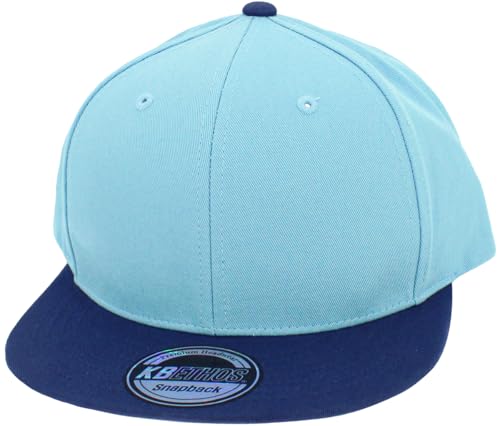 Image of KBETHOS Classic Snapback Hat Blank Cap Underbrim Cotton Wool Blend Flat Visor Adjustable Unisex