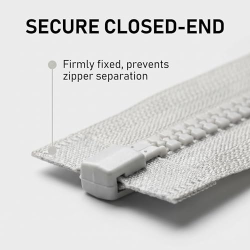 Image of Sawoake 2PCS #5 21 Inch Syparating Jacket Zippers for Sewing Coats Jacket Zipper Gray Molded Plastic Zippers Bulk Tailor DIY Sewing Tools for Garment /Bags /Home Textile
