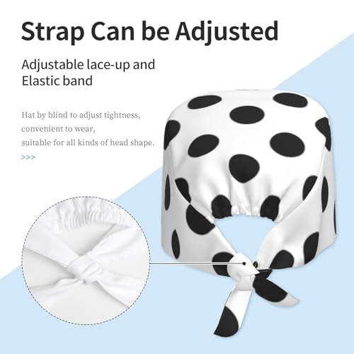 Image of Cute Pug Dog Print Working Cap Scrub Cap with Sweatband,Adjustable Fashion Bandage Tie Back Hat Headwear for Women Men