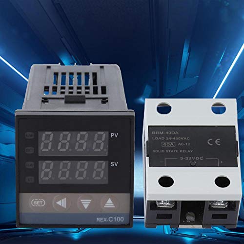 Ivaank Temperatuurregelaar kits-temperatuurregelaar kits 0-400℃ + 40A SSR + 1M M6 K Type sonde AC 110-240V PID - Afbeelding 5