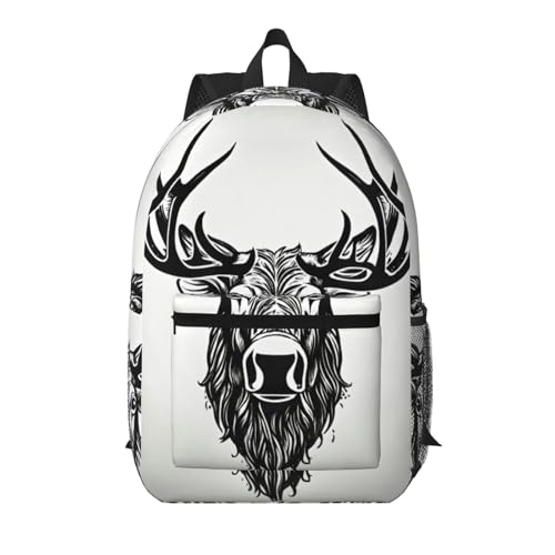 Sac à dos de voyage 43,2 cm noir finition motif cerf élégant et durable