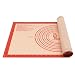 Large Silicone Pastry Baking Mat with Measurements,16 x 26 Inch Silicone Fondant Sheet, Non-Slip Mat Sticks to Countertop for Rolling Dough ，Pie and Baking Mat By Folksy Super Kitchen (16x26, Red)