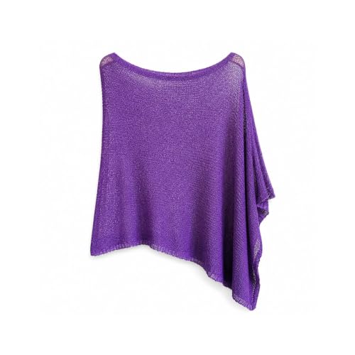 Poncho de verano ligero morado oscuro para evitar el frío del aire acondicionado