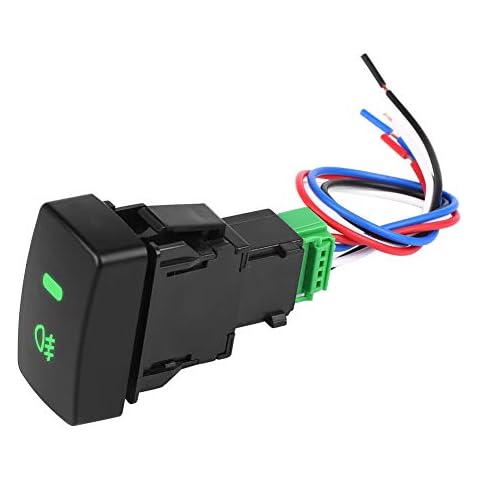 Duokon Fog Light Button Switch，Switch Connecting Line 5 Pin Black Plastic Car Push Button Fog Light Switch for Honda Civic Accord CRV Cover