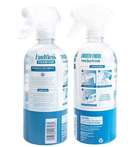 Faultless Spray Starch Smooth Finish 22 Oz, 2 Pack Trigger Pump Liquid Starch For Ironing, Non-Aerosol Spray On Starch, Reduces Ironing Time, No Flaking, Sticking Or Clogging, Biodegradable Ingredients, Recyclable #TOP5