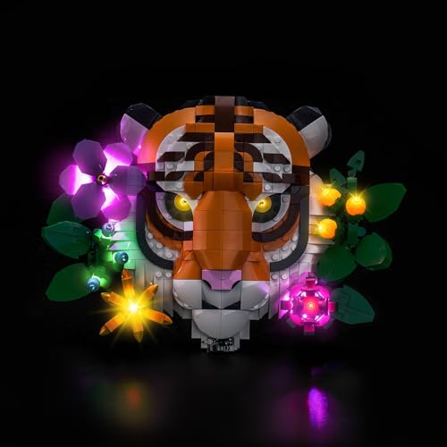 Versión con kit de control de luz compatible con Lego 31217 The Fauna Collection – Tiger (no Lego), juego de iluminación LED compatible con Lego The Fauna Collection – Tigre creativo juguete