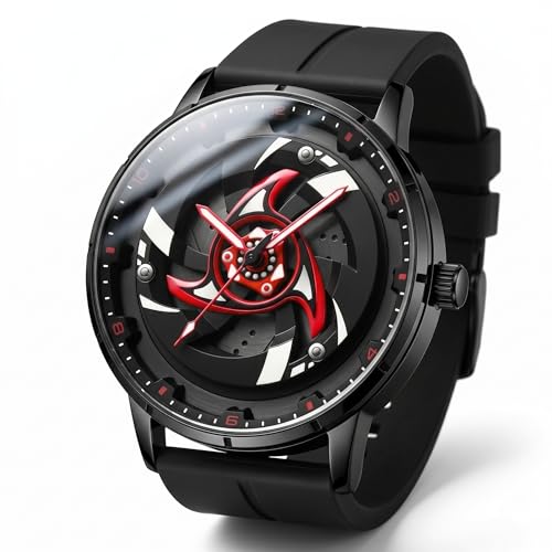 Image of GOLDENIZE FASHION Branded Men's Sport Quartz Watch Arrow Wheel Dial 360 Rotating Casual Fashion Stainless Steel Alloy Mens & Boy's Luxury Metal Gift Creative Watch