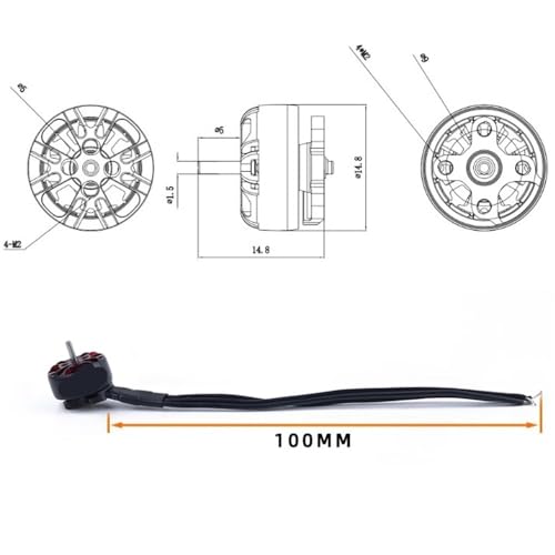 Chasis FPV H de 2 pulgadas para dron palillo con motor 1103 sin escobillas 2
