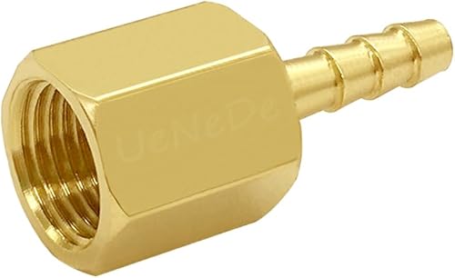Miniatura 50 de 6 accesorios de púas de manguera de latón de 1/4 pulgadas NPT hembra a 5/16 pulgadas, conector adaptador de púas incluye 6 abrazaderas de acero