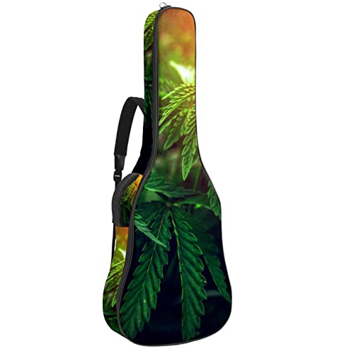 Leaves and Sunshine Housse de transport rembourrée imperméable Oxford pour guitare avec bandoulière réglable - Les Beatles, Paul McCartney, John Lennon, RIngo Starr, George Harrison Leaves and Sunshine Housse de transport rembourrée imperméable Oxford pour guitare avec bandoulière réglable