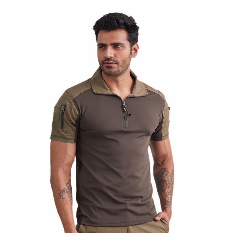 MOUNTMILLER Men's Solid Half Sleeve OG Tactical Polo T-Shirt | Anti-Odor | Moisture-Wicking | Breathable | UV Protective| Ideal for Outdoor, Hiking & Trekking-picture-50