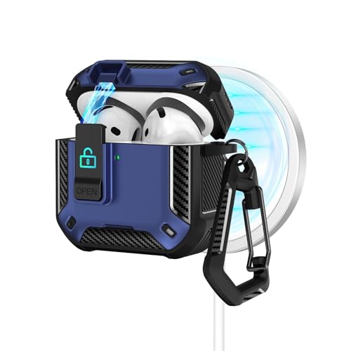 Coque Airpods 4 bleu foncé étui silicone rigide antichoc