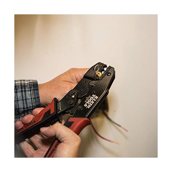 Klein Tools 3005CR Draht-Crimper Werkzeug, Ratsche isolierte Klemmzange für 10 bis 22 AWG Draht – Bild 4