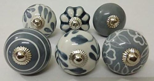 LIGHT GREY COLOR CERAMIC KNOBS DRAWER PULLS KID BEDROOM KNOBS CABINET KNOBS KITCHEN KNOBS PULLS (DESIGN O3)