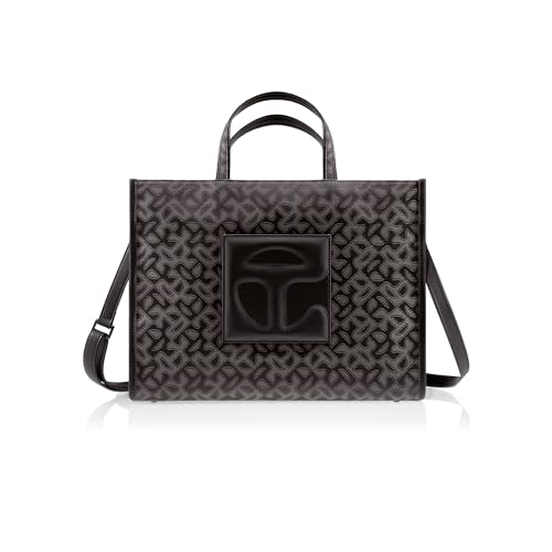 TELFAR Medium Jacquard Shopping Bag - Black Monogram
