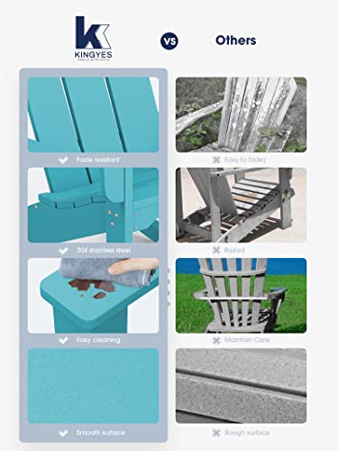 Kingyes Rocking Adirondack Chair ｜Modern Porch Rocker｜Weather Resistant Rocking Chair｜Hdpe Curved Backrest Plastic Adirondack Rocker For Outdoor, Patio, Deck, Backyard - Tiffany #TOP5