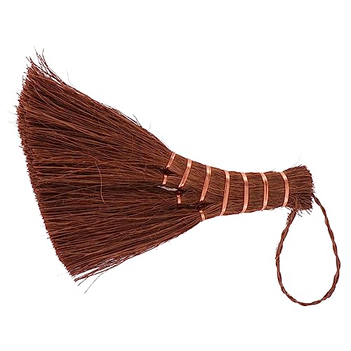 FOMIYES 2 Pcs Mini Brown Broom Mini Cleaning Broom Mini Cleaning Tool Mini Broom Natural Palm Broom Compact Broom Small Broom Prop Household Cleaning Tool Household Broom