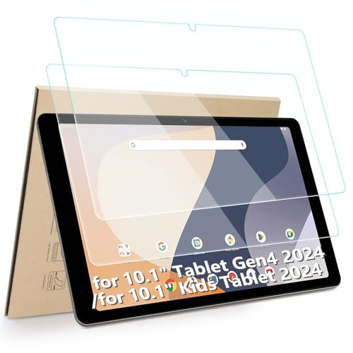 Hianjoo 2-Pack Screen Protector Compatible with Onn 10.1 Tablet Gen4 2024/Onn 10.1 Kids Tablet 2024 Tempered Glass FilmAnti-Scratch9H HardnessEasy Installation