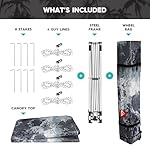 Quiksilver 10x10 Pop Up Canopy – UPF 50+ Outdoor Beach Tent with One-Push Setup – Portable Shade Shelter for Beach, Tailgate, Festivals, Camping – Water-Resistant Folding Gazebo with Wheeled Bag - Image 5
