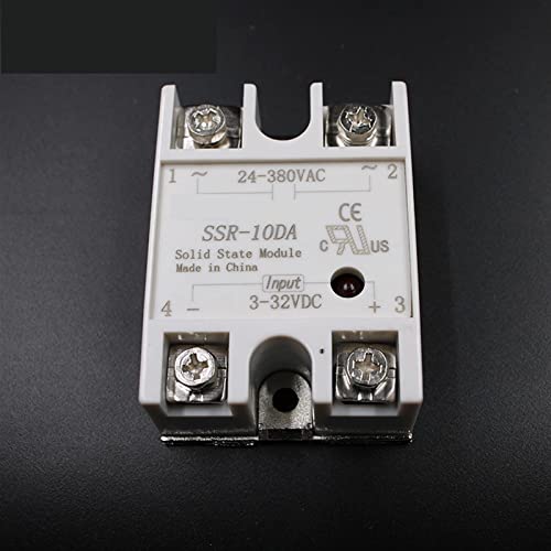 Relais SSR-10DA commande DC 3-32V sortie AC 24-380V pour stabiliser four PID