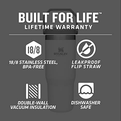 Stanley Iceflow Stainless Steel Tumbler With Straw - Vacuum Insulated Water Bottle For Home, Office Or Car - Reusable Cup With Straw Leakproof Flip - Cold For 12 Hours Or Iced For 2 Days (Polar) #TOP2