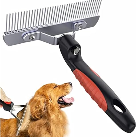 Undercoat Rake for Long-Haired Dogs and Other Shedding Pets - Anti-Slip Handle Grooming Tool for Husky, German Shepherd, Golden Retriever Cover