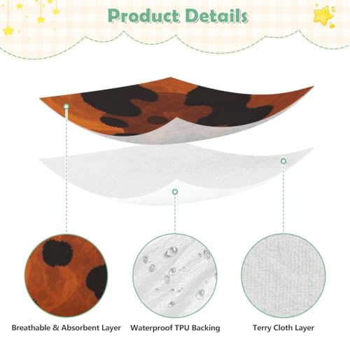 Drap-housse imperméable pour berceau léopard orange 132x71