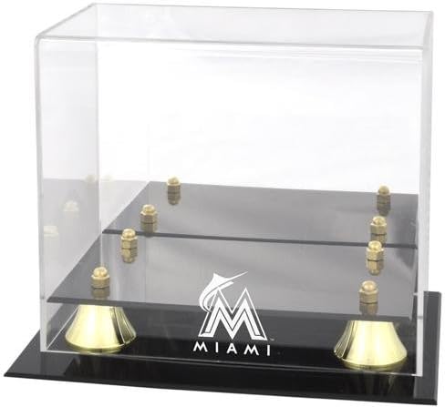 Miami Marlins en Classic Logo Mini Helmet Case - Baseball Mini Helmet Free Standing Display Cases ''Case Only''