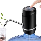 Wiederaufladbar per USB: Eingebauter, wiederaufladbarer 1200-mAh-Akku. Kann für 30-40 Tage oder fast 5 Flaschen mit je 5 Gallonen Wasser verwendet werden, je voll aufgeladen. Keine Notwendigkeit, jeden Tag aufzuladen. Hinweis: Die Wasserpumpe stoppt automatisch nach 1 Minute. Andernfalls könnten Sie die Taste für 3 Sekunden gedrückt halten, um den Modus unaufhaltsam zu wechseln.