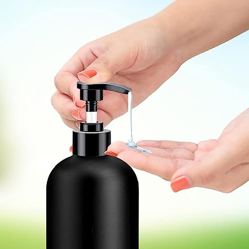 Image of Prakash 500ML Black Bottle (Pack of 3) Empty Plastic Pump Bottles Dispenser Portable Clear BPA-Free Cylinder Shampoo Lotion Hand Pump Bottle Durable Refillable Containers for Massage Oil, Liquid Soap