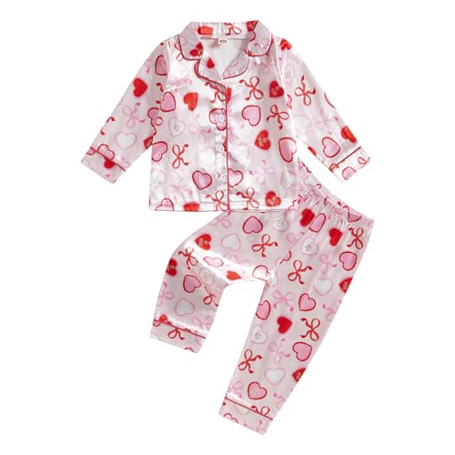 Easter Satin Silk Pajamas Toddler Girl Button Down Easter Eggs&Carrot Long Sleeve Tops+ Pants Little Girls Sleepwear