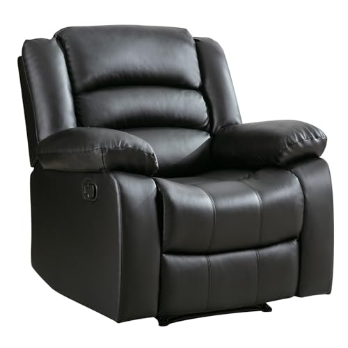 ANJ Overstuffed Faux Leather Recliner