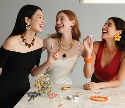 Mystery Jewelry Jar - 25.4fl oz, 45+ Surprise Vintage Jewelry Set for Women, Jewelry Mystery Jar Gift Set Including Earrings Necklaces Bracelets/Anklets Rings Kracelet, Unique Birthday Gifts for Her2