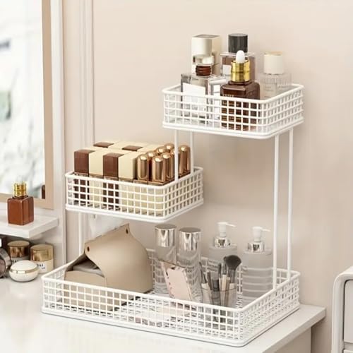 Image of 4 Tier Fruit Basket for Kitchen | Space Saving Decorative Kitchen Organizer | Multi-Layer Dining Table Organizer for Fruits, Snacks & Jars (3 Tier - Black)