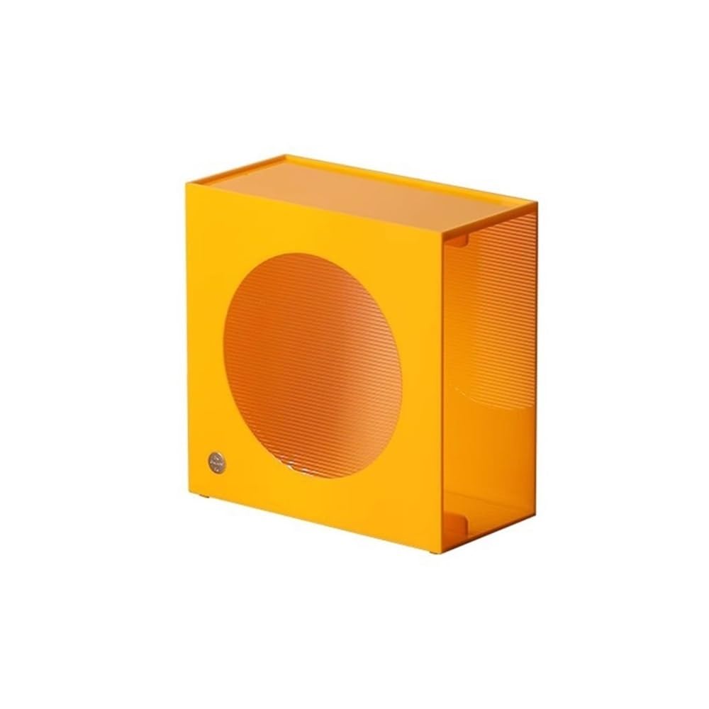 RYUQW3RE Cd Storage Rack Vinyl Record Storage Rack Acrylic CD Albums Box for Tabletop Living Room Bedroom(Orange)