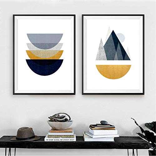 Affiches géométriques abstraites lot de 2 posters scandinaves 45x60cm