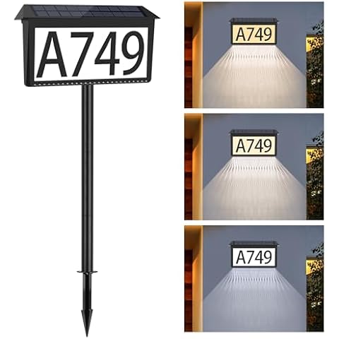 Nazuwke Solar Illuminated House Address Sign Cover