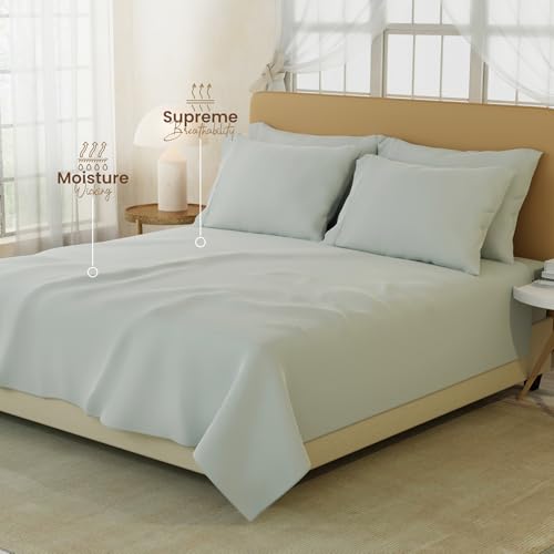 Image of BOUTIQUE LIVING Infinity 100% Egyptian Cotton 1000 TC Silver King with 4 Pillow Covers (Pearl Stitched)