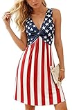 LLHXRUI Freedom 250 American Flag Dress for Women Twist Front 4th of July Dresses 250 Anniversary USA Tank Top Dress(Medium,As Shown-3)