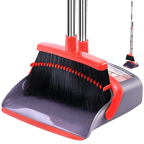 Broom and Dustpan Set Dust Pan with Long Handle Small Broom with Dustpan Combo Set Dust Pans with Brush Kitchen Broom Dustpan and Brush Set Indoor Whisk Broom for Home Floors Dog Hair