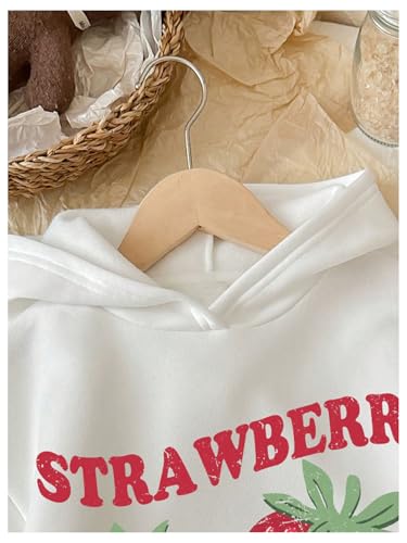 Floerns Girl's Strawberry Print Long Sleeve Pullover Kids Hoodie Sweatshirts Fall Clothes3